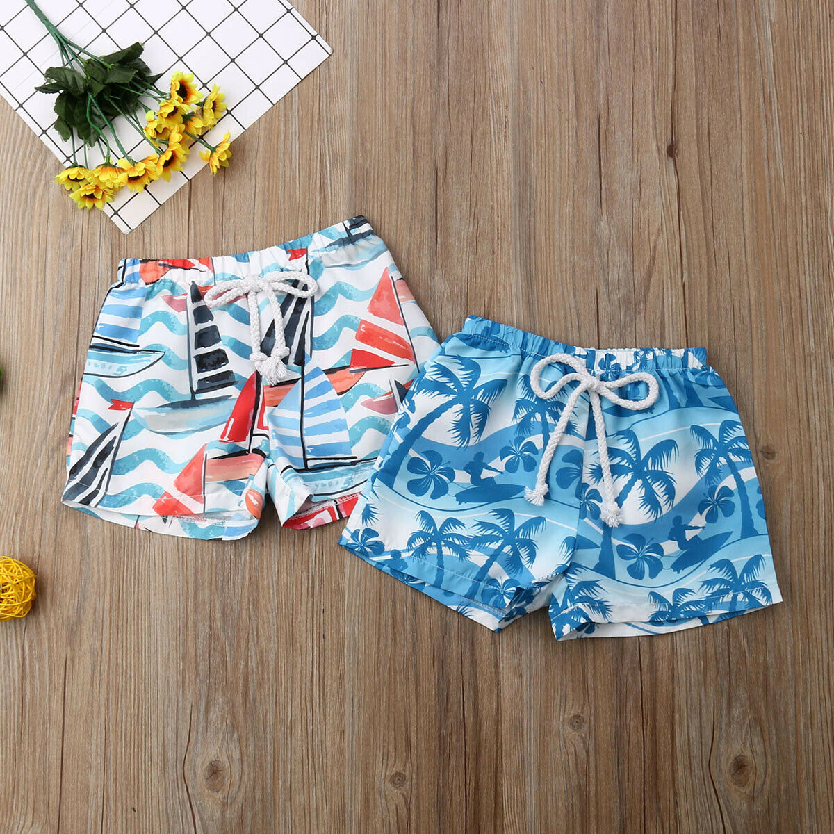 Newborn Baby Boy Clothes Elastic Waistband Short Pants Summer Hawaiian Beach Shorts