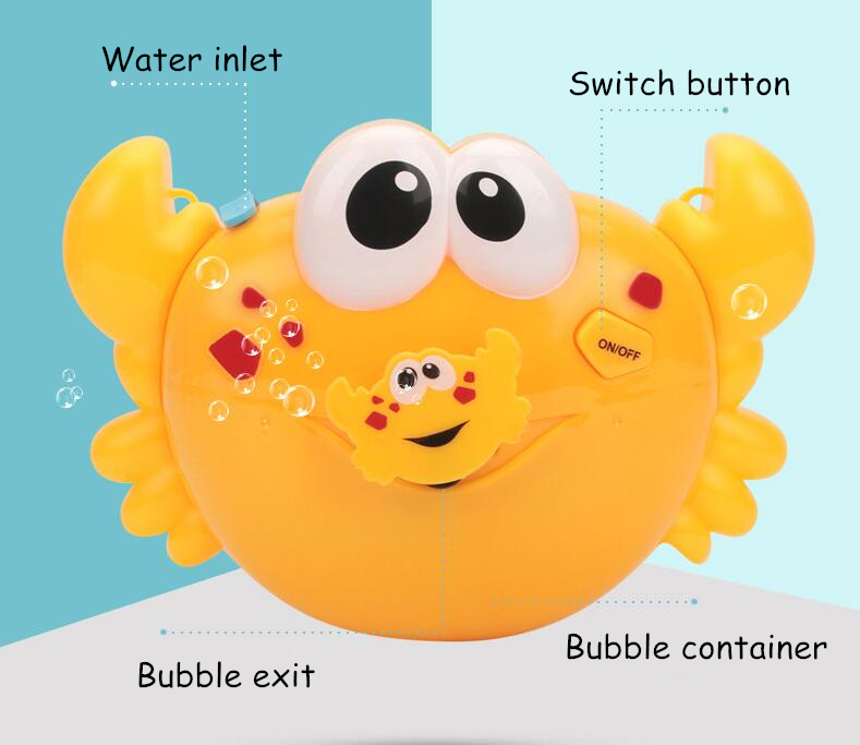 Creative Crab Bubble Blower Machine Electric toy Automatic Crab Bubble Maker Kids Bath Outdoor Toys Bathroom Toys