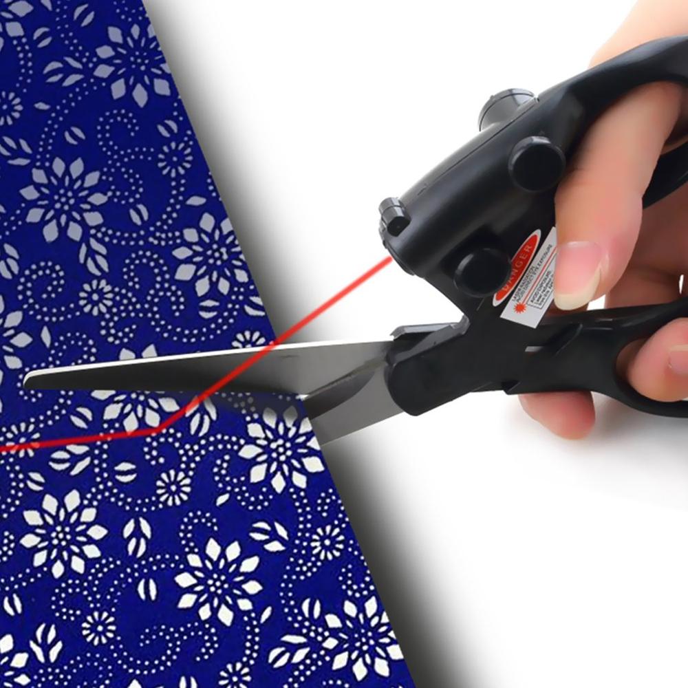 2020 Popular New Professional Laser Guided Scissors For home Crafts Wrapping Gifts Fabric Sewing Cut Straight Fast Scissor Shear