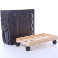 CPU Stand Heat Dissipation Moving Rolling Wheels PC Adjustable Wooden Computer Desktop Case Holder Office Tower Caster Tray