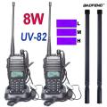 2pcs Baofeng UV-82 Plus 8W 10KM Long Range Powerful Walkie Talkie Portable CB vhf/uhf ptt two way Radio Amador 8 watts of UV82