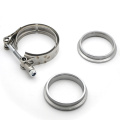 Exhaust Clamp 304 Stainless Steel with Iron Flange 2.5 3 3.5 4 Inch Downpipes Pipe Turbo Exhaust V-Band V Clamps Kits