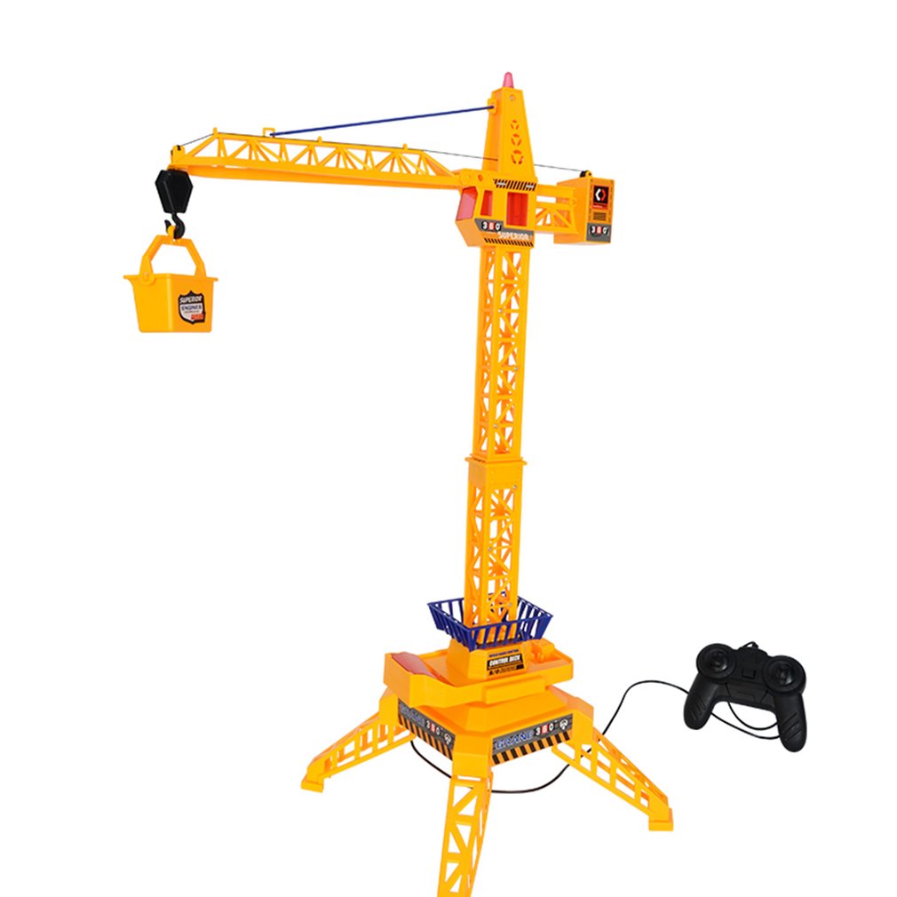 Children Gift Remote Control Crane Hobby Kid Lift Construction Engineering Car Model Machinery Tower Cable Mining Car Tower Toy