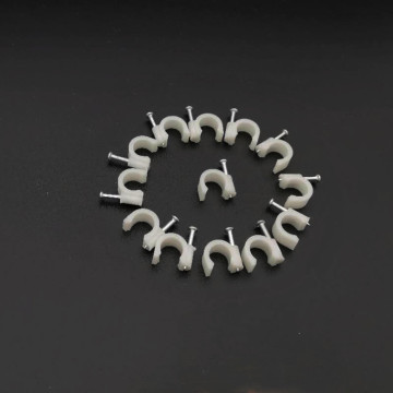 25PCS 10mm Screw Cable Clip C Shaped with Steel Nails clips for Indoor wiring holder on the concret wall