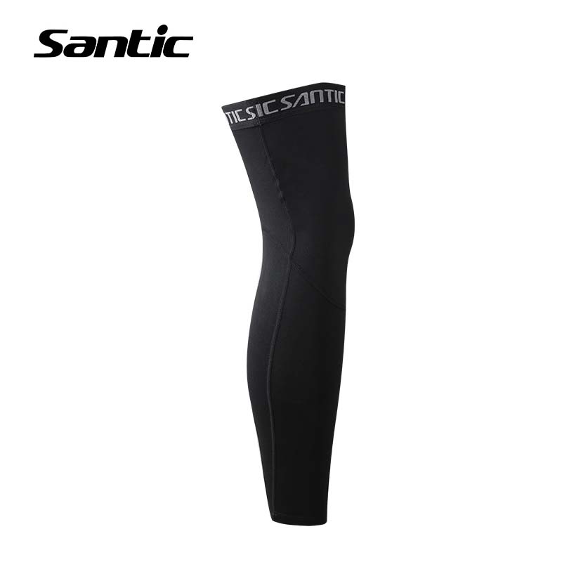 Santic 1 Pair Winter Cycling Leg Warmers Men Fleece Thermal Sport Leggings Bicycle Leg Sleeves Cover Bike Knee Warmer Sleeve