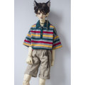 MODIKERBJD Colorful Stripe Polo Shirt Short Sleeve for 1/4 1/3 Male BJD Dolls - No Doll