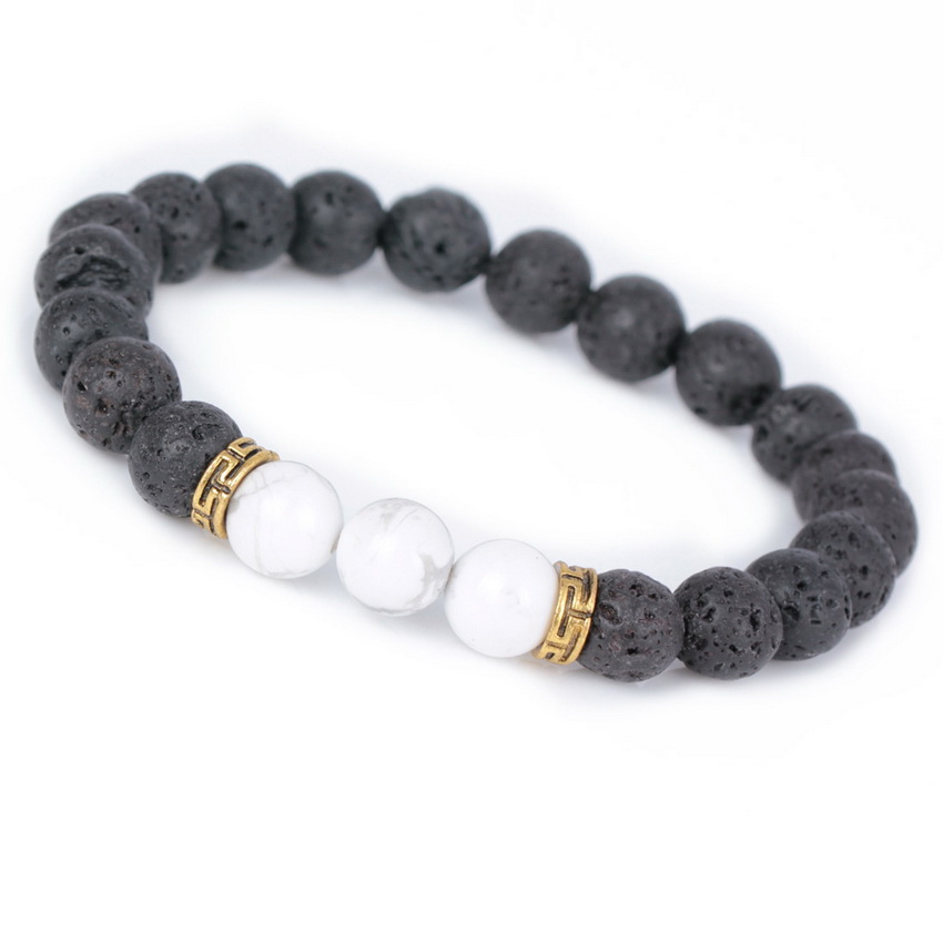 Fashion Design Rhinestone Reiki Prayer Stones Charm Bracelets For Men Women 7 Chakra Healing Balance Black Lava Beads Bracelets