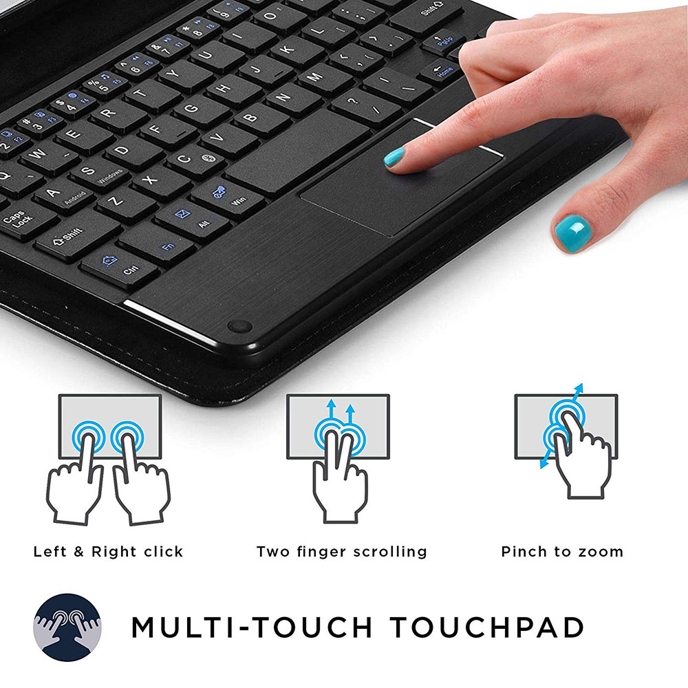 7inch Ultra-Slim Wireless Bluetooth Keyboard With Built-in Multi-touch Touchpad And Rechargeable Battery For Android And Windows
