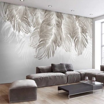 Custom Photo Mural 3D Creative Feather Bedroom Dining Room Living Room Sofa TV Backdrop Wall Painting Wallpaper Papel De Parede