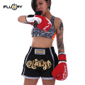 black new release muay thai shorts for all Fluory good quality boxing pants/trunks