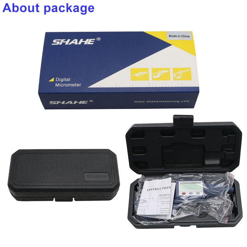 shahe 50-75 mm 0.001 mm electronic outside micrometer With Retail Box micron outside micrometer 50-75 mm