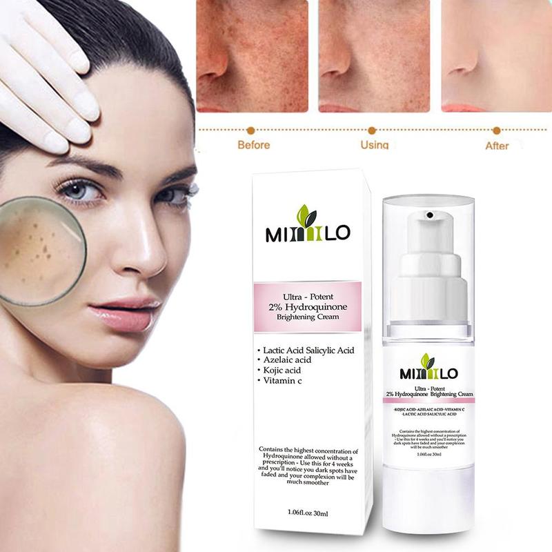 Ultra-potent 2% Hydroquinone Whitening Cream Propylene Glycol Kojic Acid Fade Dark Spots Face Essence Face Cream Face serum