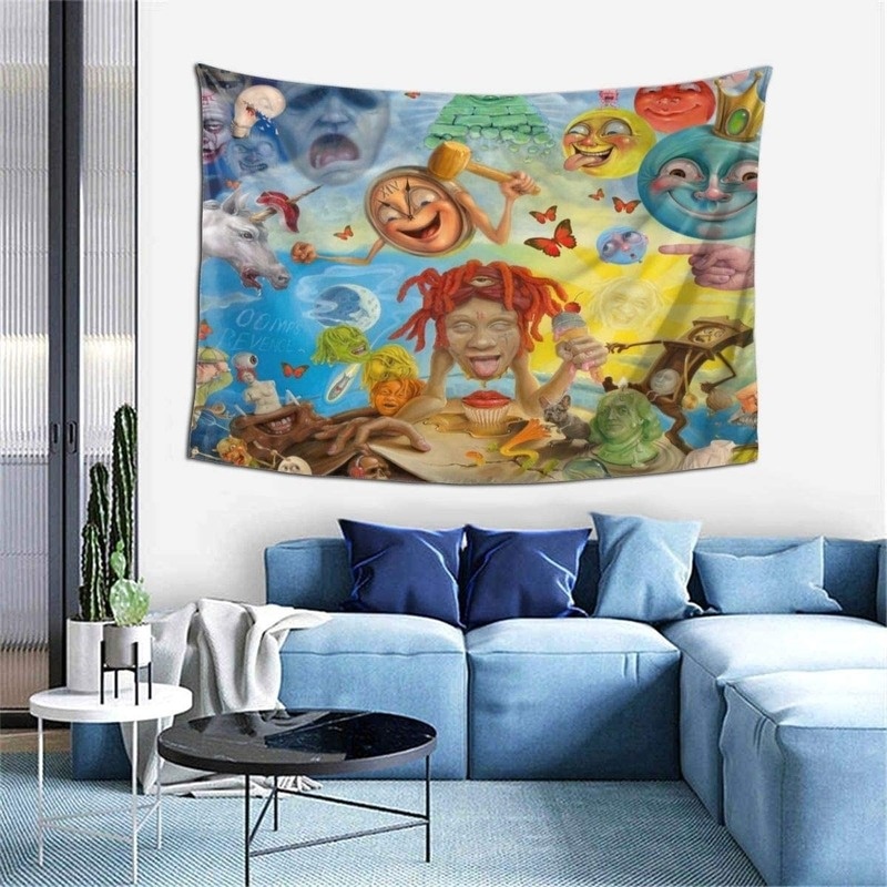Trippie Redd Life's A Trip Wall Tapestry Home Decorations for Living Room Bedroom Dorm 3D Printing Hanging Tapestry Home Decor