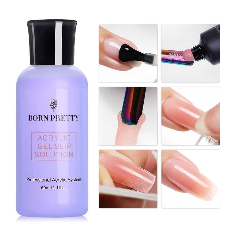 BORN PRETTY 60ml Nail Gel Remover Nail Liquid Slip Solution for Quick Building Gel Acrylic Nail Art Surface Shiny Cleanser Plus