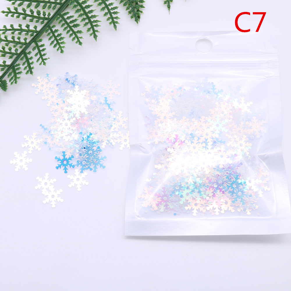 10mm Snowflake Pvc Sequins Christmas Dress Slime Mobile Phone Shell Filled With Diy Accessories Clothing Materials Accessories