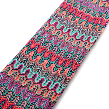 Knitting Lace Fabrics Zig Zag Geometric Knitting Wave Striped Lace Crochet Mesh Fabric Diy Fashion Cloth 150CM/D131