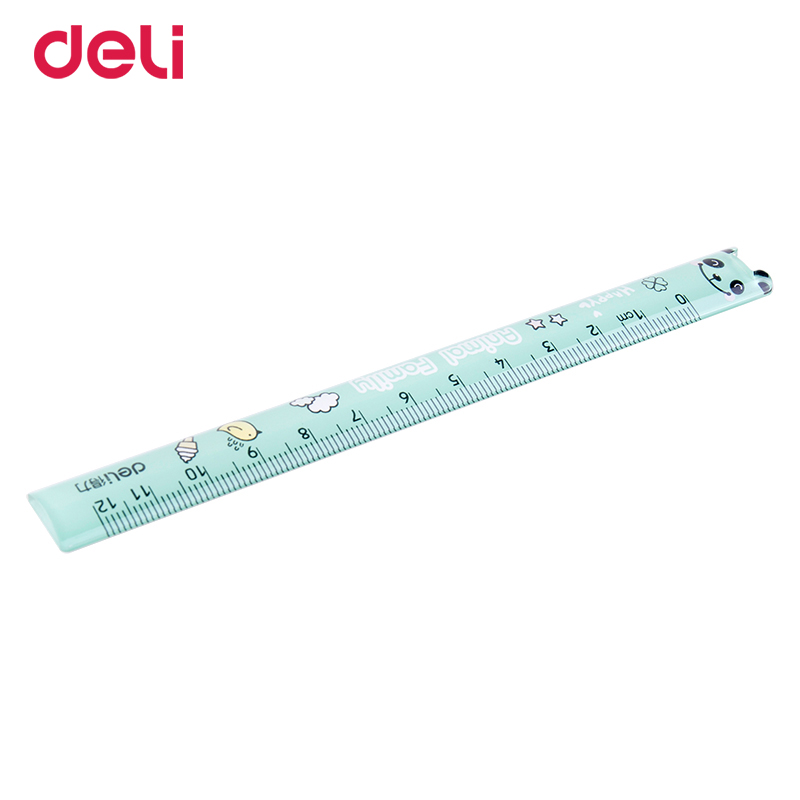 Deli cute Kawaii Quicksand Ruler Cute Mermaid Avocado Ruler With a Pendant Bookmark For Kids Girls Gifts School Stationery