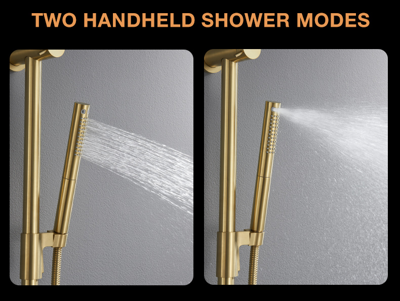 Round Shower Rod Set With Handheld