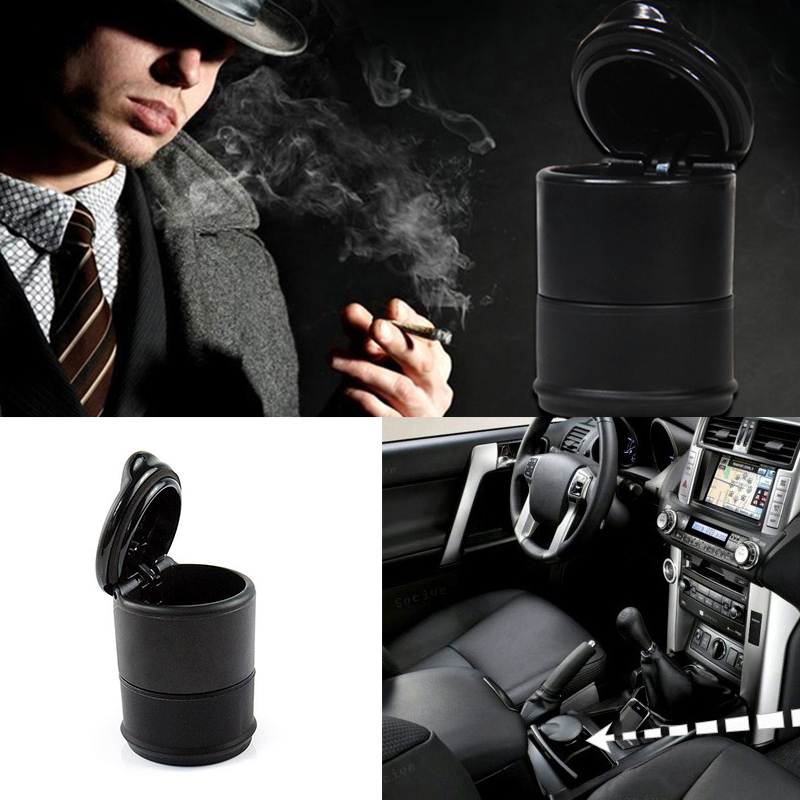 2Pcs Universal Car Truck Auto Office Smoke Cigarette Ashtray Storage Cup Holder Ash Cylinder Litter Collecting Pot Car Ashtray