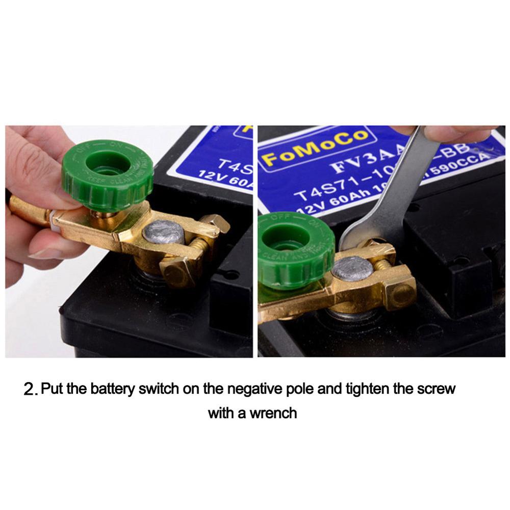 1Pc Car Motorcycle Battery Terminal Link Quick Cut-off Switch Rotary Disconnect Isolator Car Truck Parts Battery Cut-off Switch