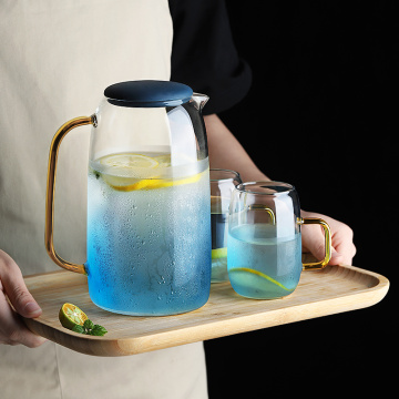 Large Water Jug Glass Water Pitcher Home Use Kettle Tea Pot Glass Water Jug With Handle for Boiling Cold Drinkware Glass Pitcher