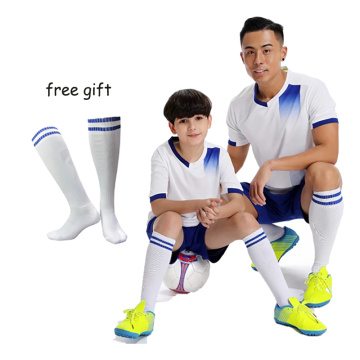 19/20 Adult Children Football Jerseys Sport Wear Soccer Kits for Boys and girls Running Training Football Tracksuit gift socks