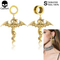 Casper 2 Piece Pterosaur Earplugs And 316L Stainless Steel Expandable Channels Contained In The Earplugs With Jewels That Penetr