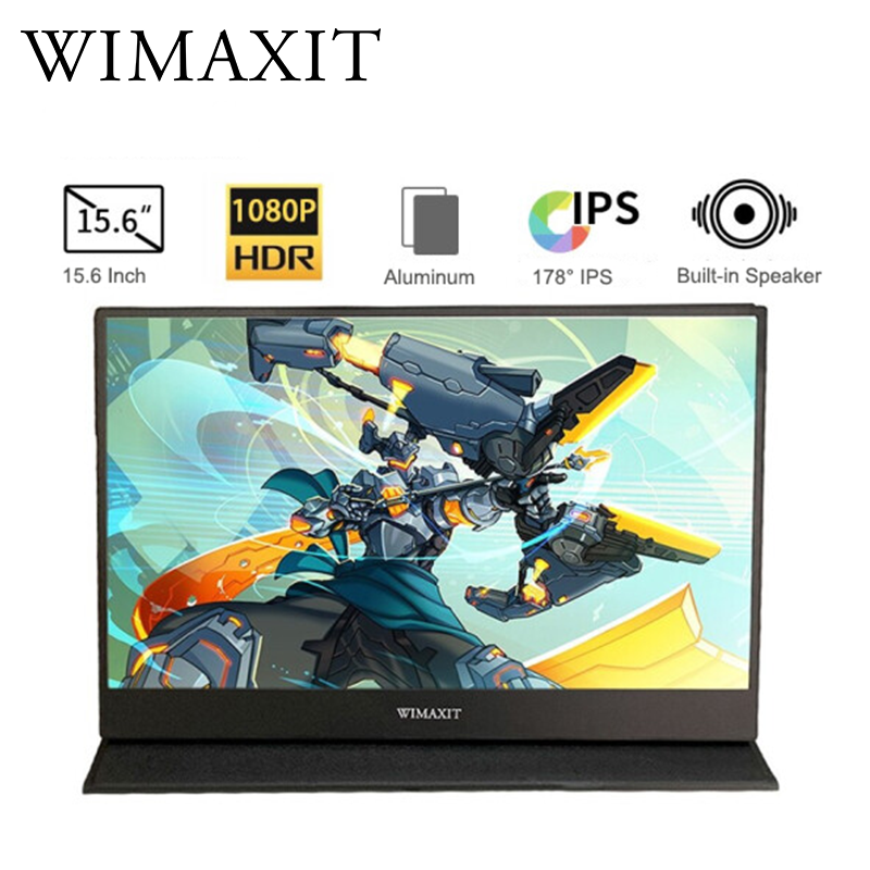 WIMAXIT M1562C Portable Monitor 15.6 Inch Usb-C Type Ips Screen HDMI 1080p Lcd Phone Laptop Gaming PC Ps4 Switch Xbox