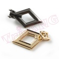 20pcs/lot, Gold Black 3# Zipper Sliders w/Rhombus Shape Pullers for Metal/Nylon Zippers Clothes /Bag/Shoes Accessories