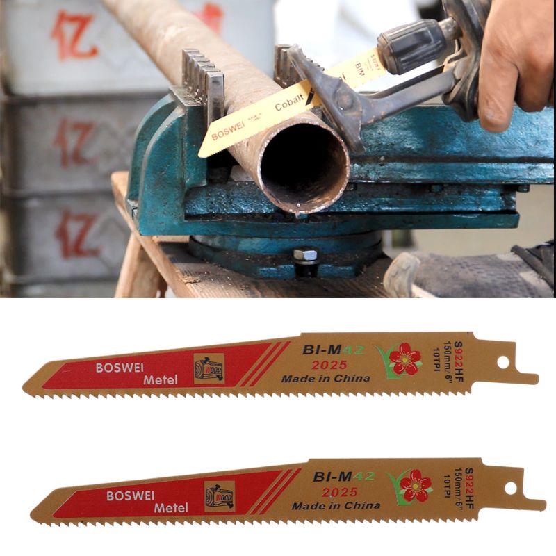 2PCS Gold BIM Reciprocating Sabre Saw Blades Set for Cutting Metal Professional S922HF Tools Kit