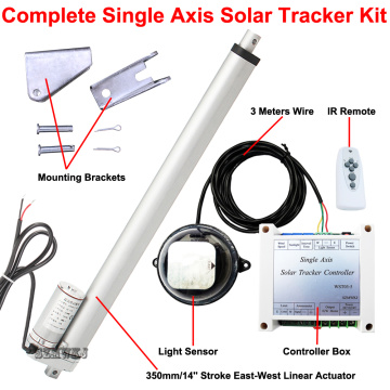 DHL Shipping -Single Axis Complete 1KW Solar Tracking Kits & 14