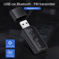 JaJaBor Bluetooth 5.0 Car Kit Wireless FM Transmitter Handsfree Car Music Playing 3.5mm Jack AUX Wireless Bluetooth Receiver