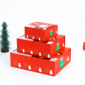 LBSISI Life 10pcs Christmas Candy Cookie Gift Paper Box Chocolate Biscuit Nougat Merry Christmas Favor Party Packing Bags Boxes