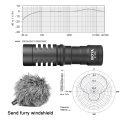 BOYA BY-MM1 Microphone Cardioid Shotgun for iPhone Android Smartphone Canon Nikon Sony DSLR Camera Consumer Camcorder PC Mic