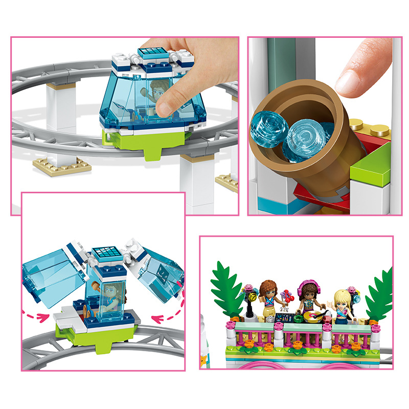 1036pcs Dream City Creator Fashion Friends Amusement Park Educational Building Block Model Assemble BrickHeadz Toys For Children