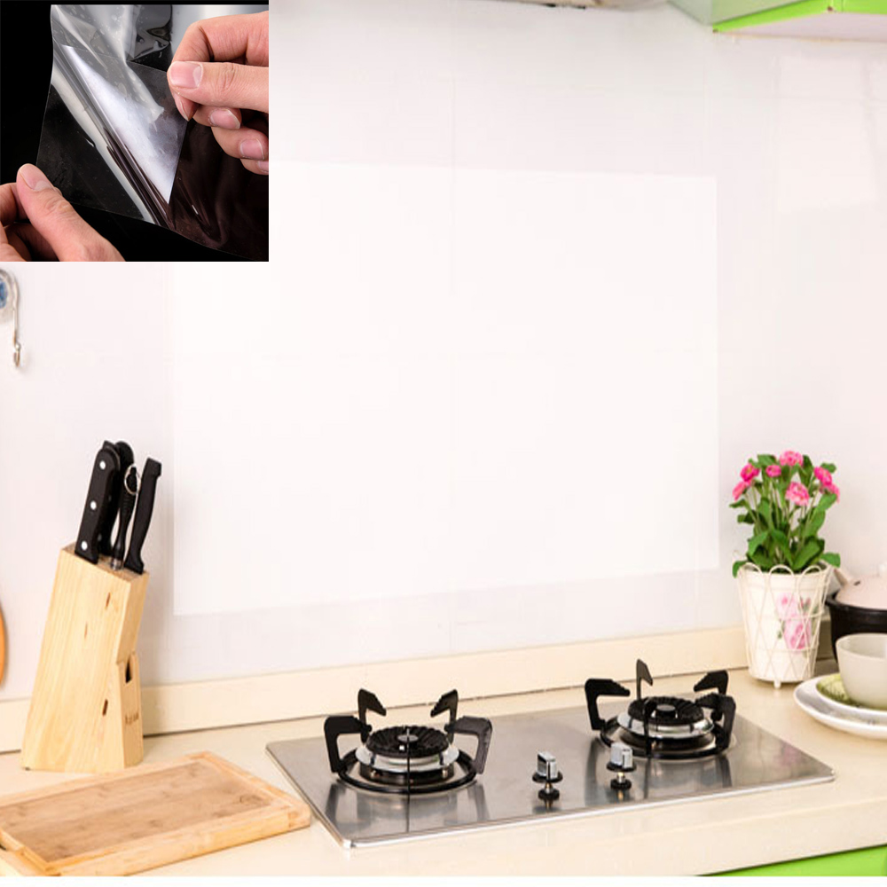 70*45cm Transparent Oil Separation Wall Stickers To Heat The Kitchen Ceramic Tile Stick Furniture Explosion Protection