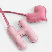 Sheepskin Letter Heart Keychain Luxurious Fashion Accessory