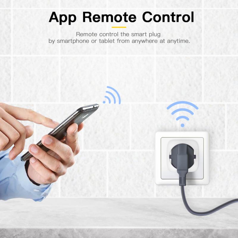 Smart Home Tuya Smart Life Smart WiFi Socket EU Plug 16A Power Monitor Outlet Remote Voice Control With Alexa/Google Assistance