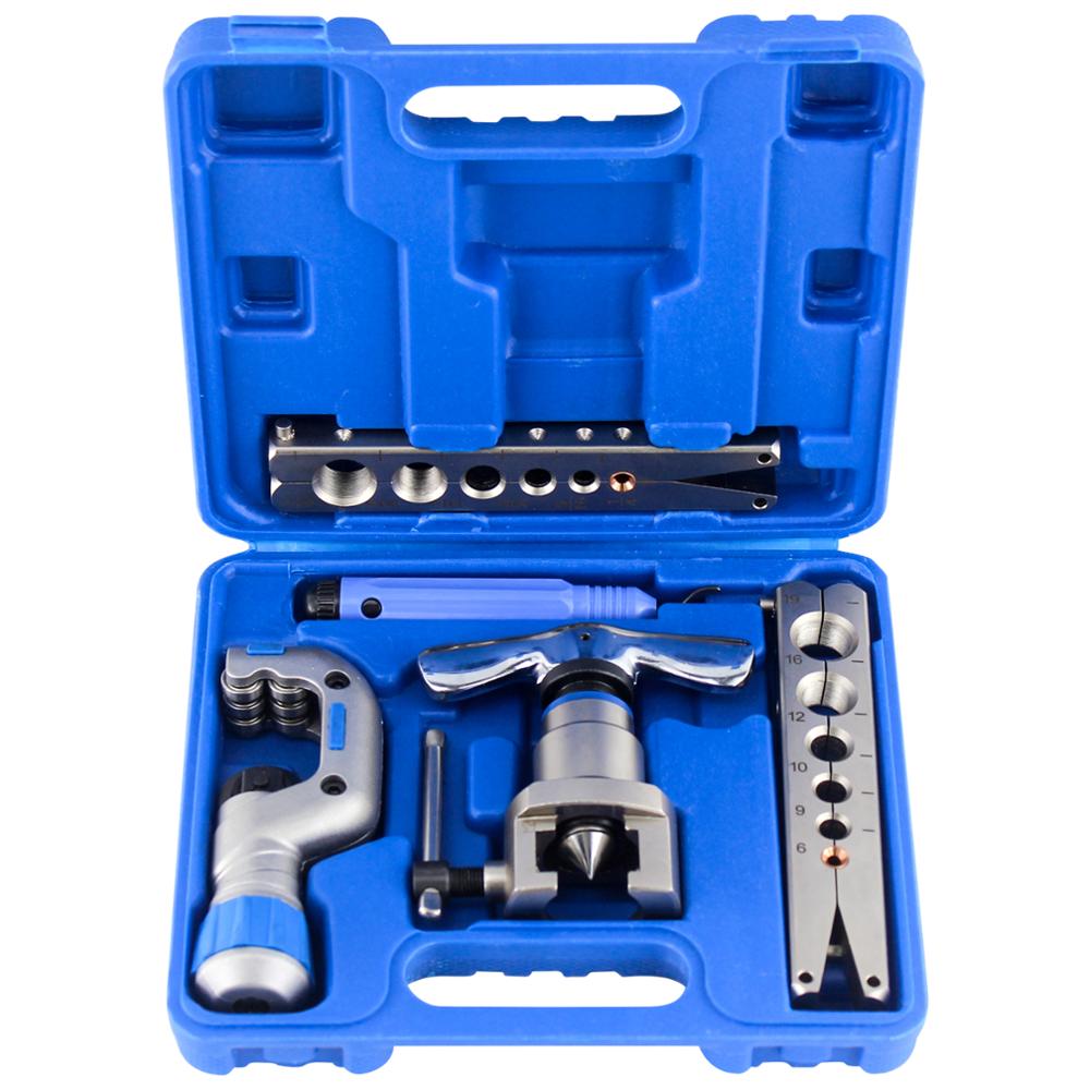 HAVC Pipe Cone Flaring Tool kit 6-19mm 45 Degree Angle Eccentric Cone Type Sets for Water Gas Refrigeration Brake Line
