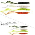 Sougayilang 12Pcs Fishing Lure 11.5cm Fake Lure Silicone Lure Single Long Tail Worm Saltwater/Freshwater Fishing Baits