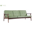 Nordic Three Seat Sofa with Solid Wood Legs
