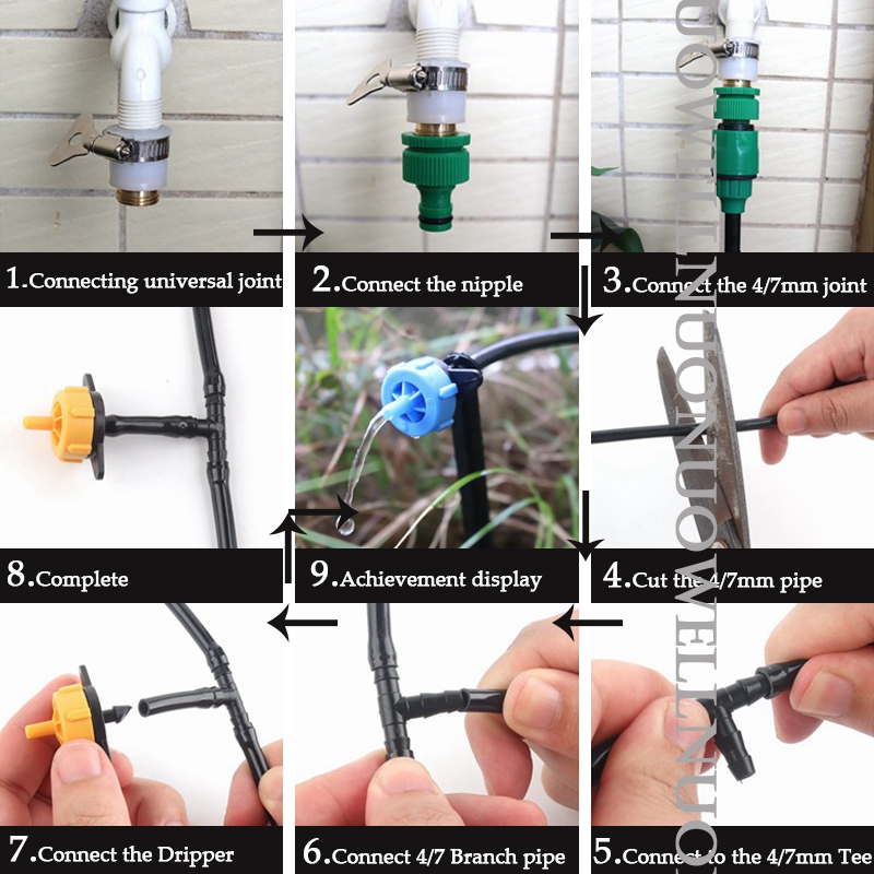 5~50M Garden Watering Kits 2L Flow Micro Irrigation Dripper Plant Self Watering DIY Fruit Tree Irrigation System