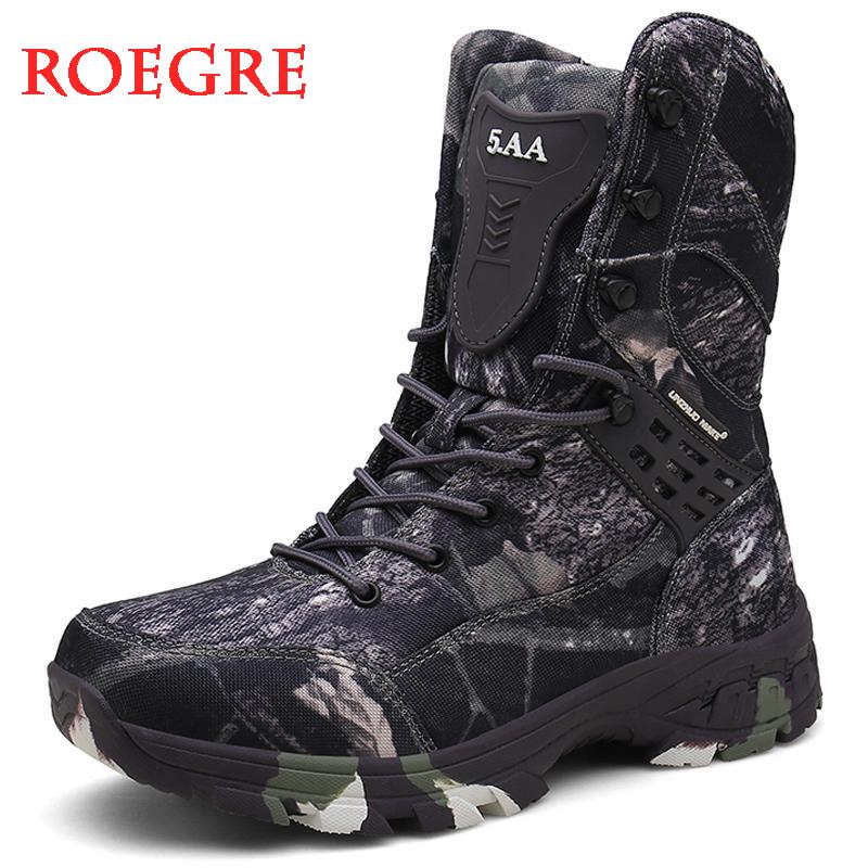 New Waterproof Men Tactical Military Boots Desert Boots Hiking Camouflage High-top Desert Men's Boots Fashion Work Men's shoes