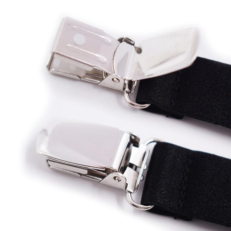 Men's Shirt Stays Holder Elastic Garter Belt Suspender Locking Clamp