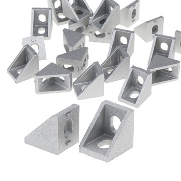 20Pcs/Lot 3D Printers CNC Routers Industrial Profile 2020 Corner Fitting Angle Aluminum Connector Bracket Fastener 17*20*20mm