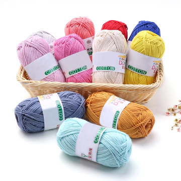 50g Comfortable Knitting Yarn Scarf Hat Crochet Pure Color Baby Milk Cotton Yarn for Household Knitting Making Supply