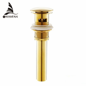 Drains Good quality Solid Brass Bathroom Lavatory Sink Pop Up Drain With Gold Finish Bathroom Parts Faucet Accessories HJ-0618K