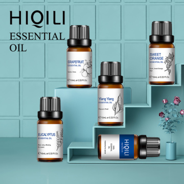 HIQILI Purifying Refresh Air Peppermint Essential Oil 10ML Diffuser Aroma Oil Vanilla Rose Lemon Jasmine Myrrh Ginger Grapefruit