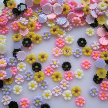 #40 30pcs Cute Mix Flower Shape Nail Resin Decoration Outlooking