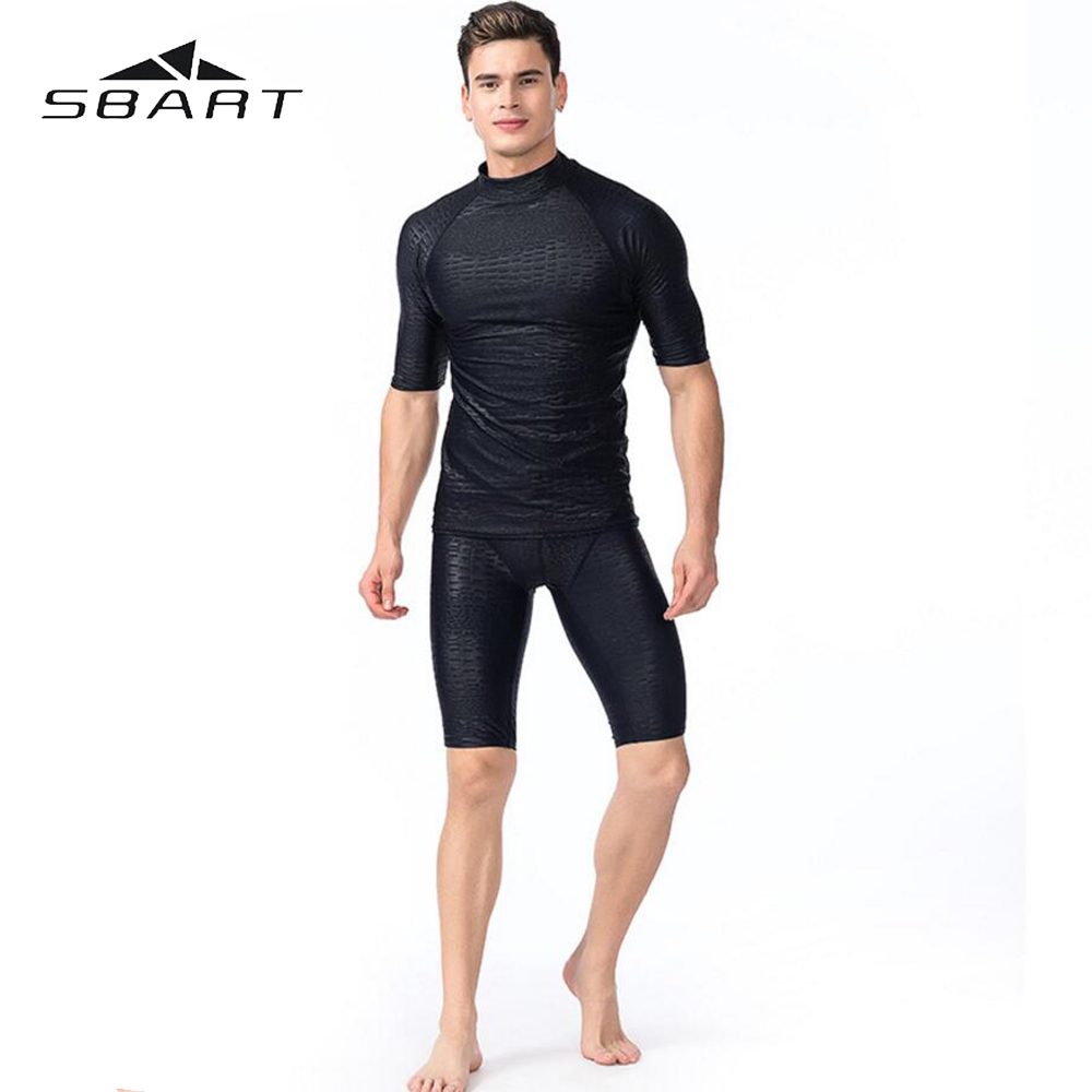 SBART Swimwear Rash Guards Men Quick-Dry Diving Suit Swimsuit Snorkeling Swimming Surfing Rash Guard Short Sleeves T-Shirts